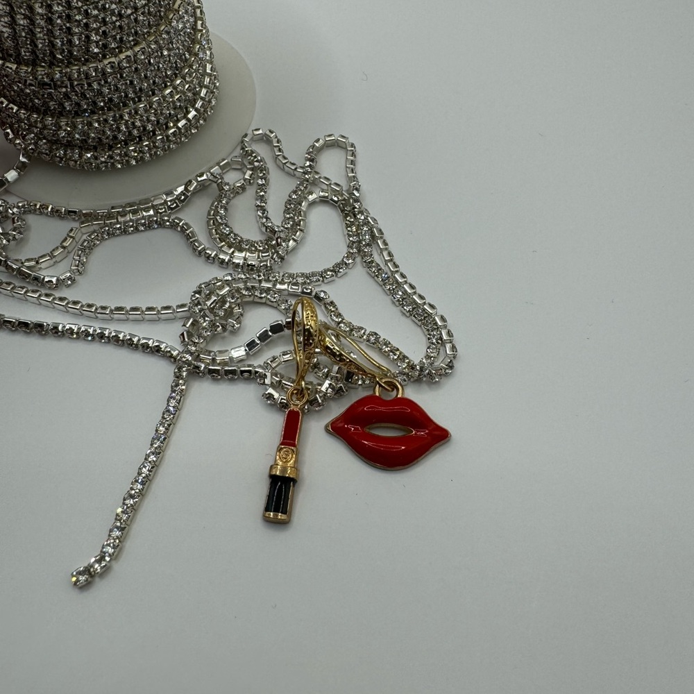Red Lipstick Charm Handmade Earrings